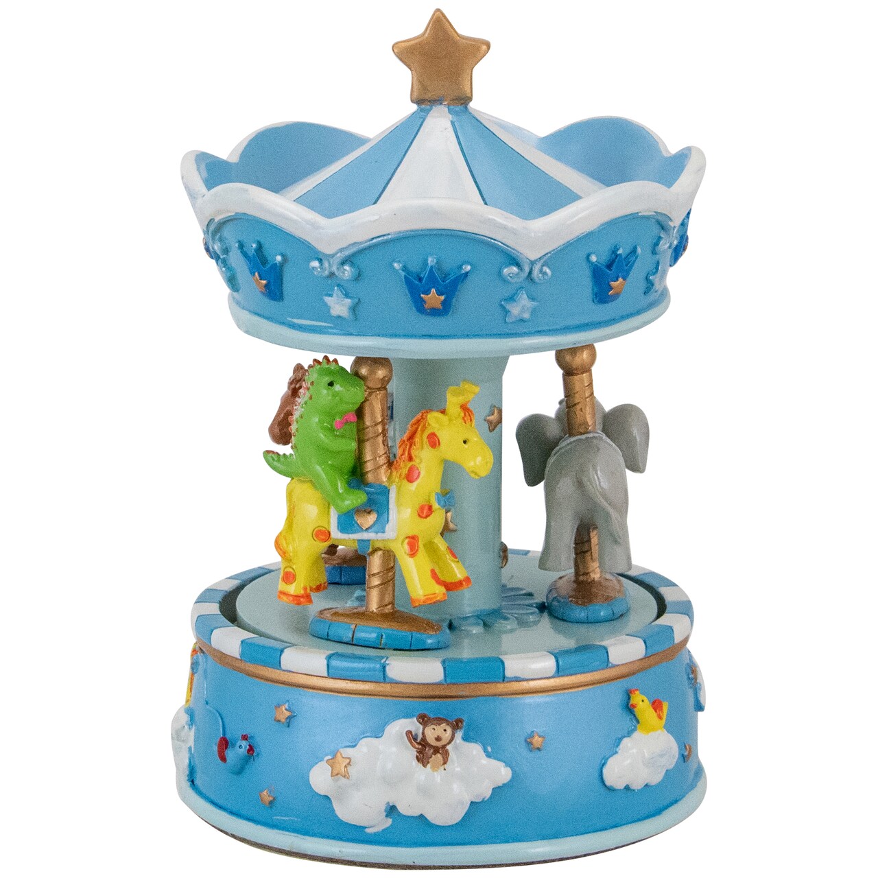 Northlight Children's Blue Sleepy Time Animated Musical Carousel - 6.5" - Blue